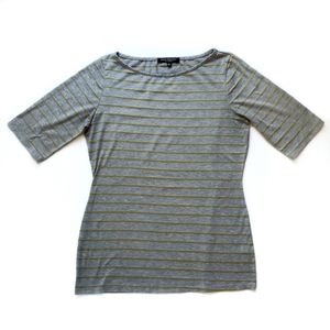 Green Envelope Striped Tee Gray Large